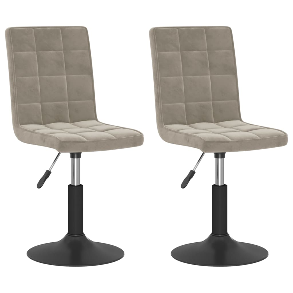 Eetkamerstoelen draaibaar 2 st fluweel lichtgrijs is nu te koop bij PeponiXL, paradijselijk wonen!