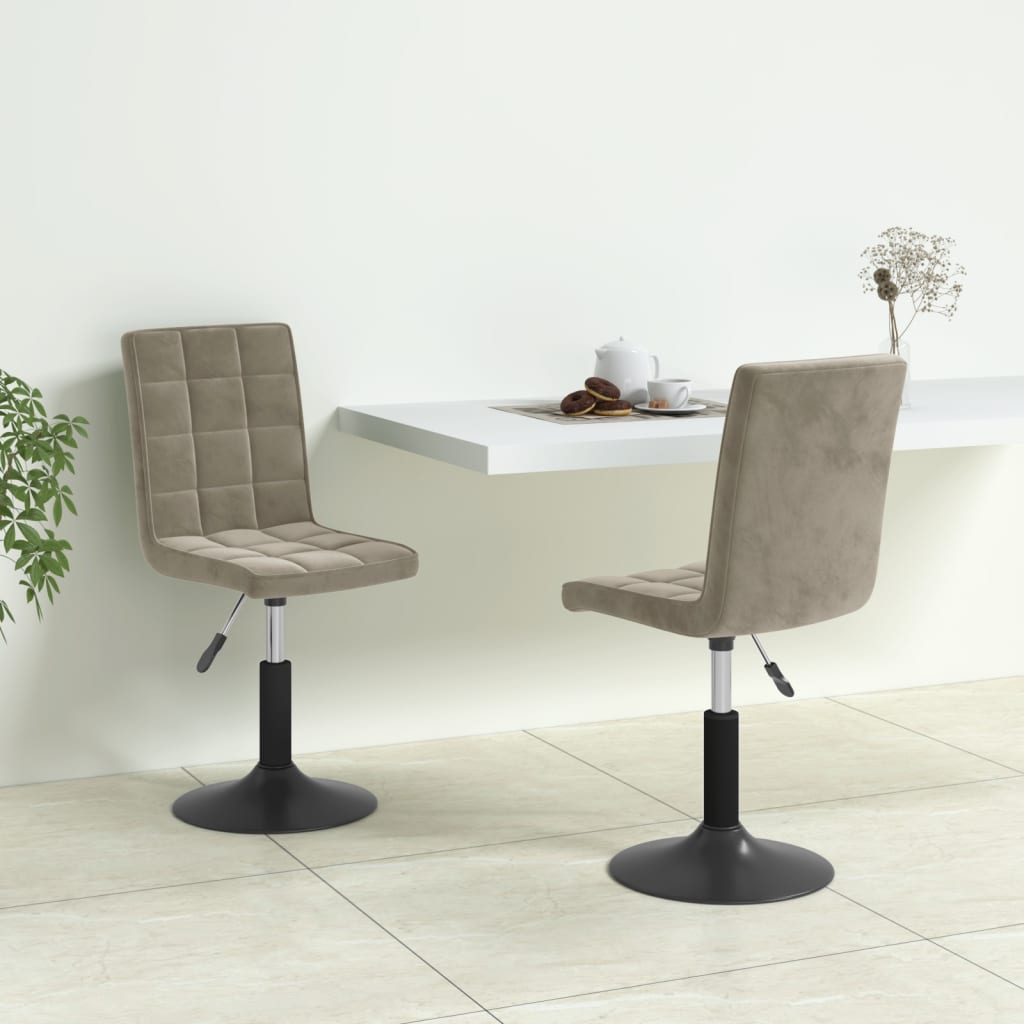 Eetkamerstoelen draaibaar 2 st fluweel lichtgrijs is nu te koop bij PeponiXL, paradijselijk wonen!