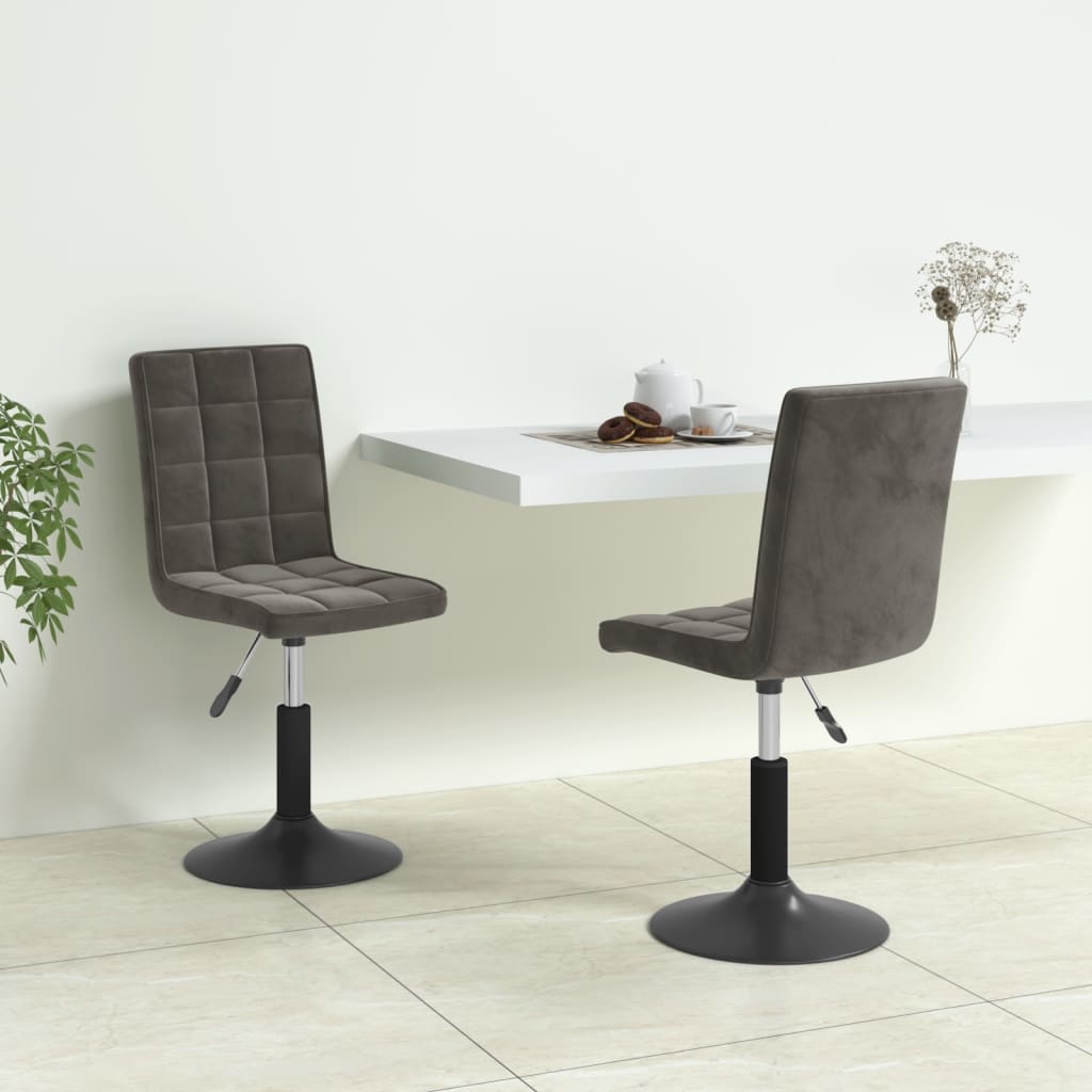 Eetkamerstoelen draaibaar 2 st fluweel donkergrijs is nu te koop bij PeponiXL, paradijselijk wonen!