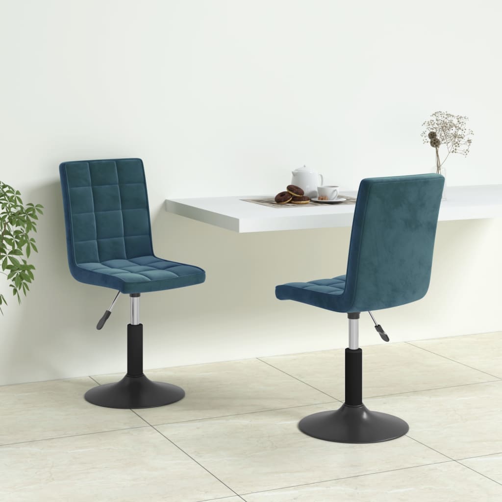 Eetkamerstoelen draaibaar 2 st fluweel blauw is nu te koop bij PeponiXL, paradijselijk wonen!