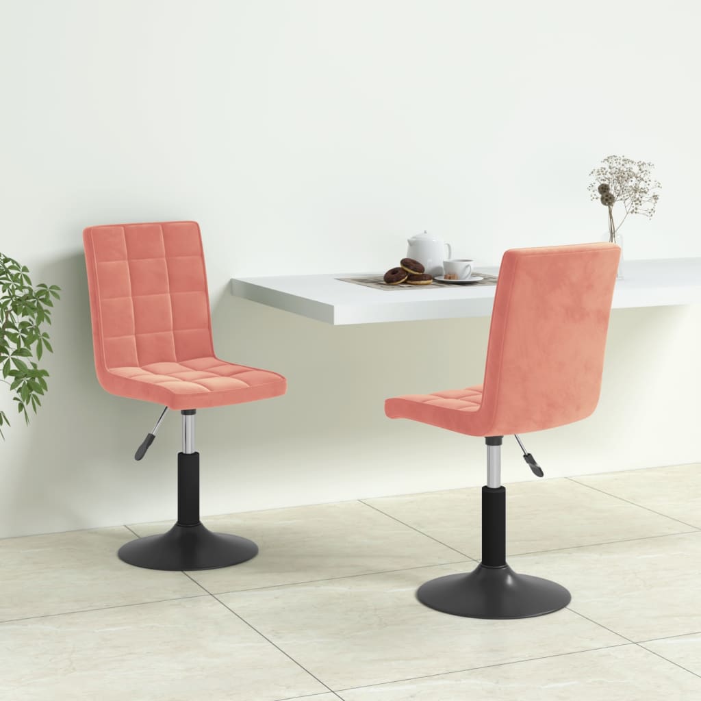 Eetkamerstoelen draaibaar 2 st fluweel roze is nu te koop bij PeponiXL, paradijselijk wonen!