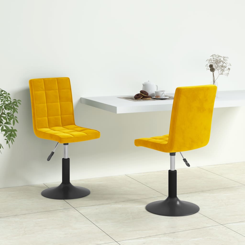 Eetkamerstoelen draaibaar 2 st fluweel mosterdgeel is nu te koop bij PeponiXL, paradijselijk wonen!