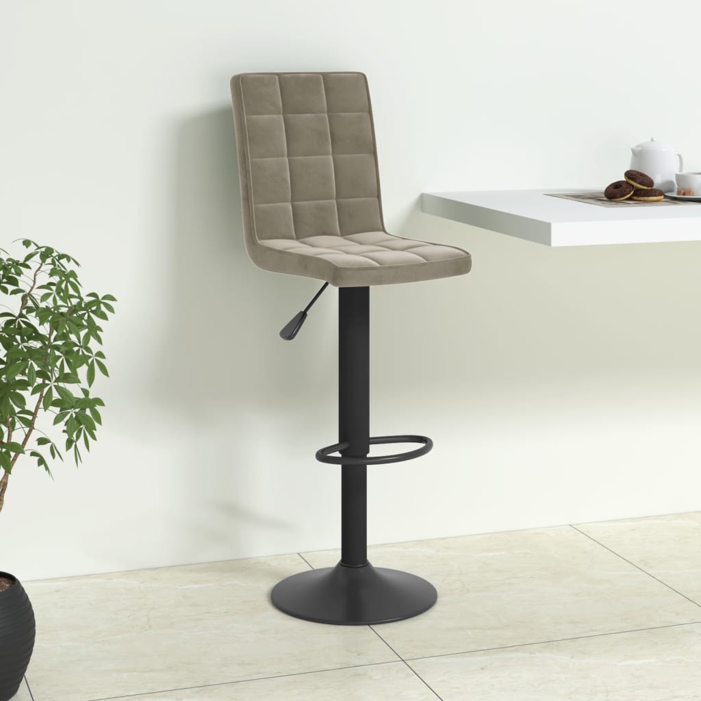 Barkruk fluweel lichtgrijs is nu te koop bij PeponiXL, paradijselijk wonen!