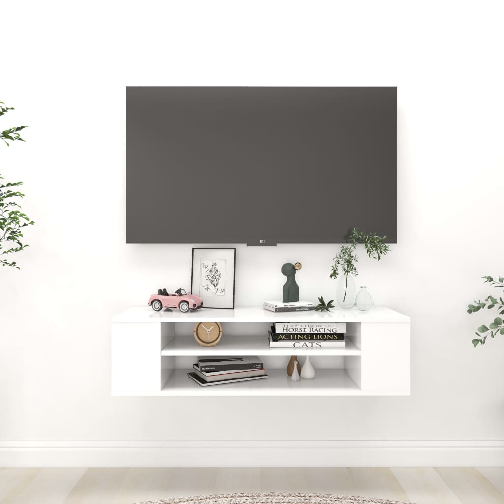 Tv-hangmeubel 100x30x26,5 cm bewerkt hout wit is nu te koop bij PeponiXL, paradijselijk wonen!