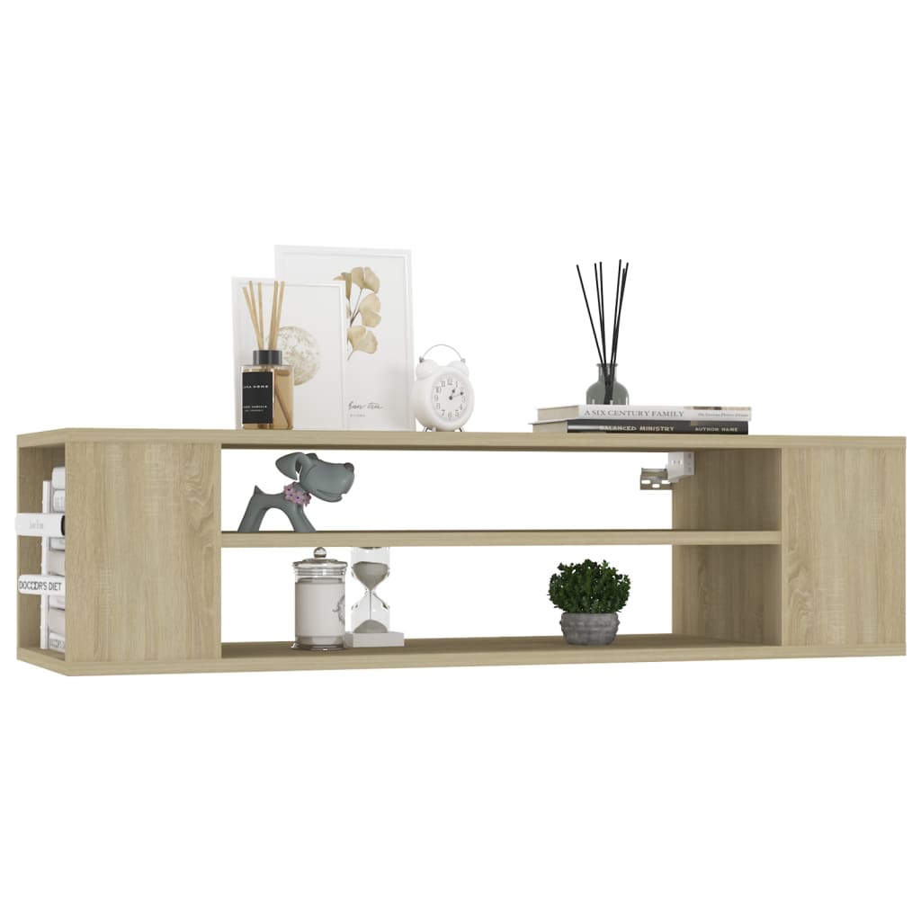 Tv-hangmeubel 100x30x26,5 cm bewerkt hout sonoma eikenkleurig is nu te koop bij PeponiXL, paradijselijk wonen!
