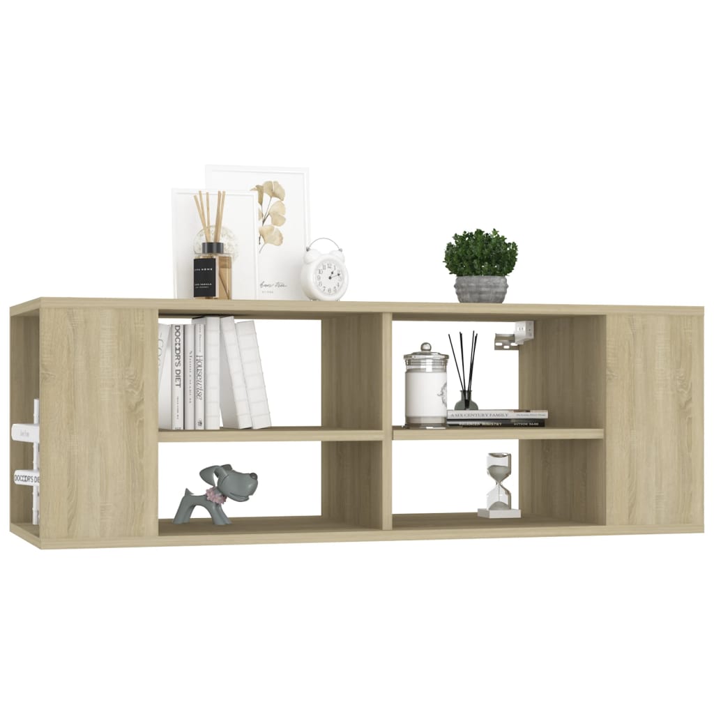 Tv-wandmeubel 102x35x35 cm bewerkt hout sonoma eikenkleurig is nu te koop bij PeponiXL, paradijselijk wonen!