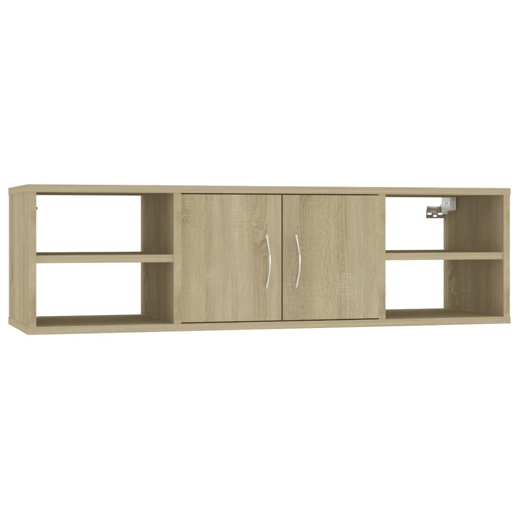 Wandschap 102x30x29 cm bewerkt hout sonoma eikenkleurig is nu te koop bij PeponiXL, paradijselijk wonen!