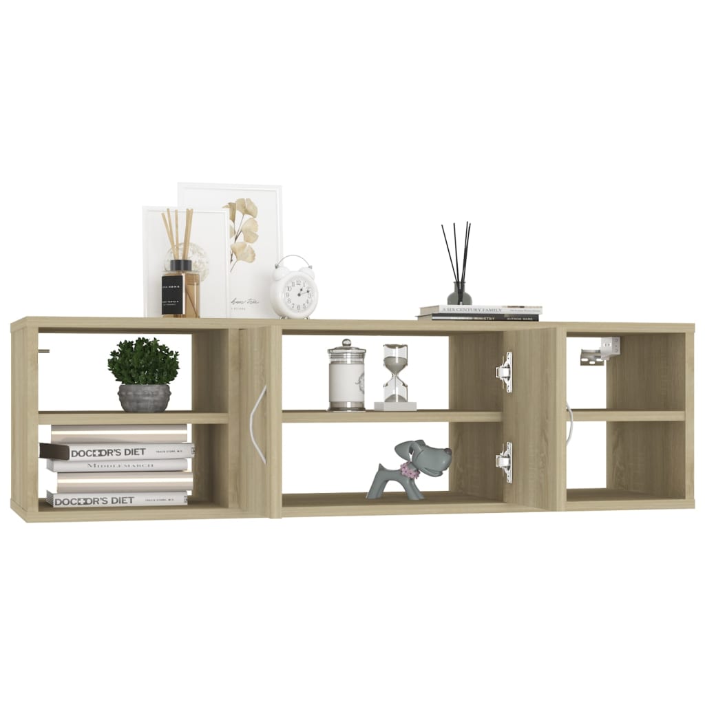 Wandschap 102x30x29 cm bewerkt hout sonoma eikenkleurig is nu te koop bij PeponiXL, paradijselijk wonen!