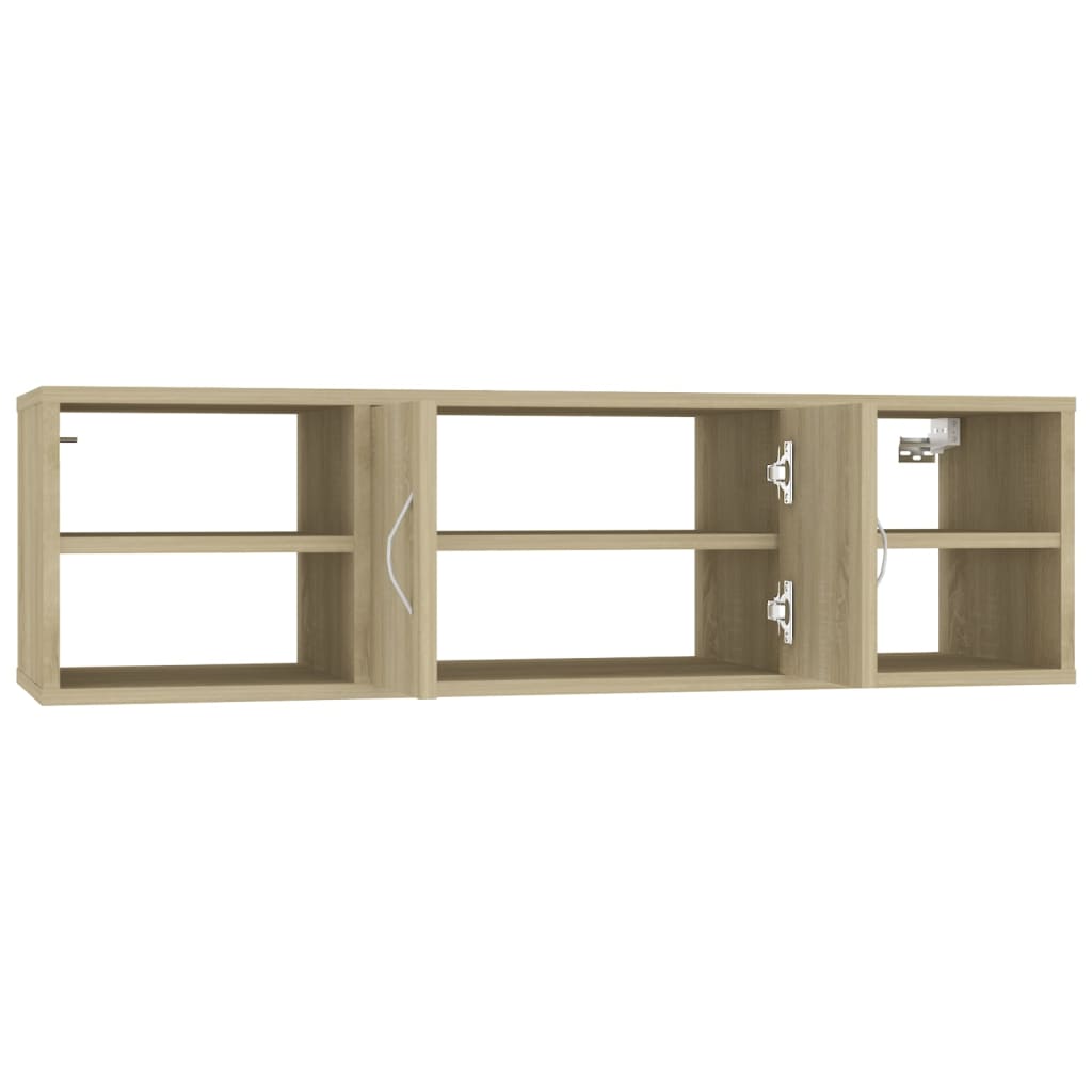 Wandschap 102x30x29 cm bewerkt hout sonoma eikenkleurig is nu te koop bij PeponiXL, paradijselijk wonen!