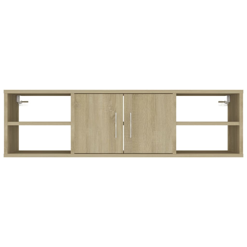 Wandschap 102x30x29 cm bewerkt hout sonoma eikenkleurig is nu te koop bij PeponiXL, paradijselijk wonen!