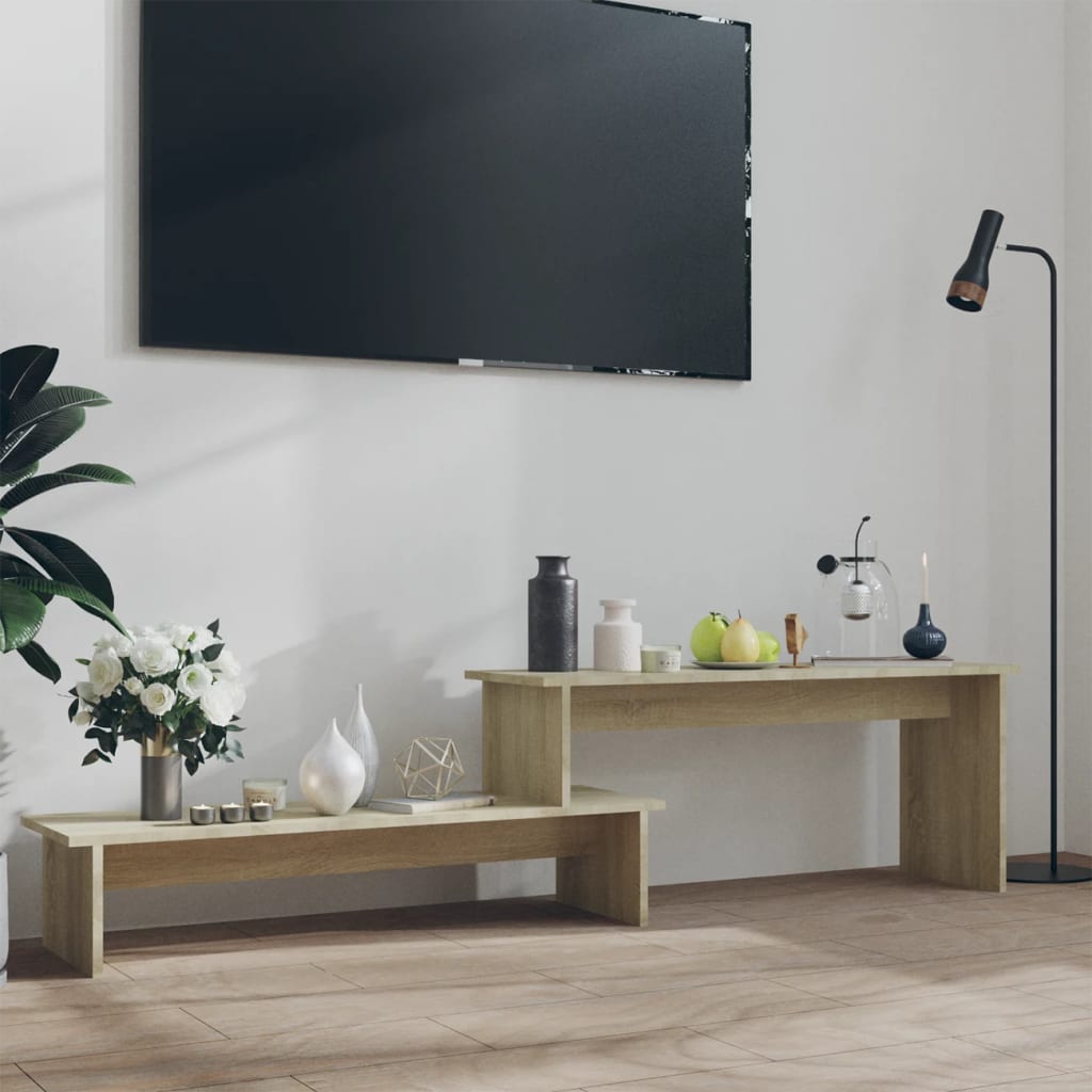 Tv-meubel 180x30x43 cm bewerkt hout sonoma eikenkleurig is nu te koop bij PeponiXL, paradijselijk wonen!