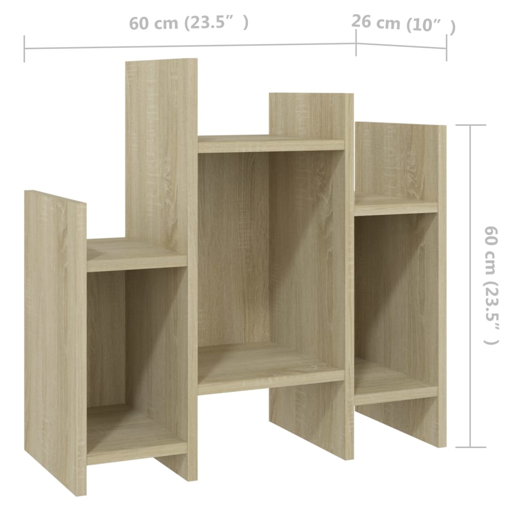 Bijzetkast 60x26x60 cm bewerkt hout sonoma eikenkleurig is nu te koop bij PeponiXL, paradijselijk wonen!