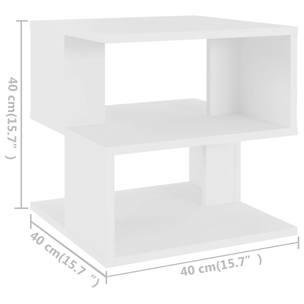 Bijzettafel 40x40x40 cm bewerkt hout wit is nu te koop bij PeponiXL, paradijselijk wonen!
