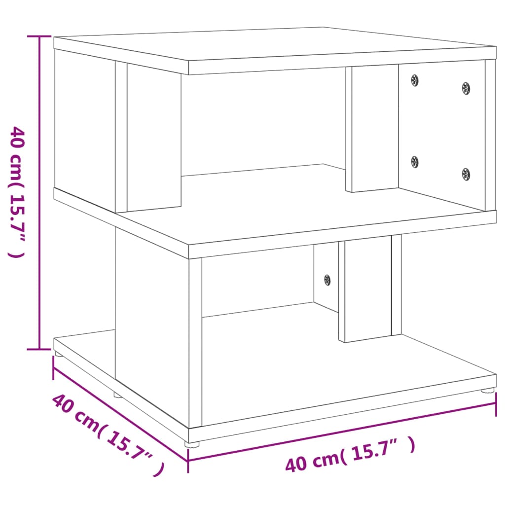 Bijzettafel 40x40x40 cm bewerkt hout betongrijs is nu te koop bij PeponiXL, paradijselijk wonen!
