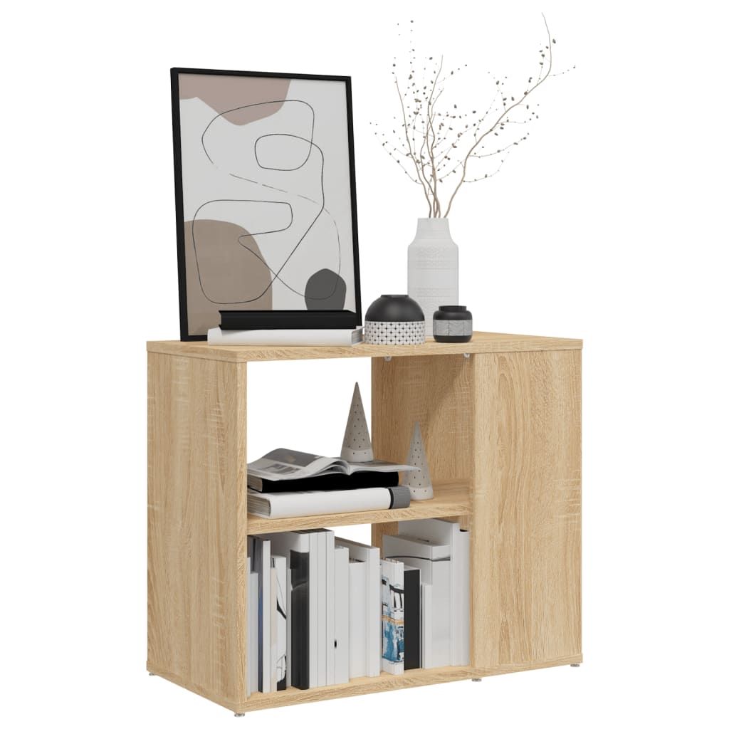 Bijzetkast 60x30x50 cm bewerkt hout sonoma eikenkleurig is nu te koop bij PeponiXL, paradijselijk wonen!