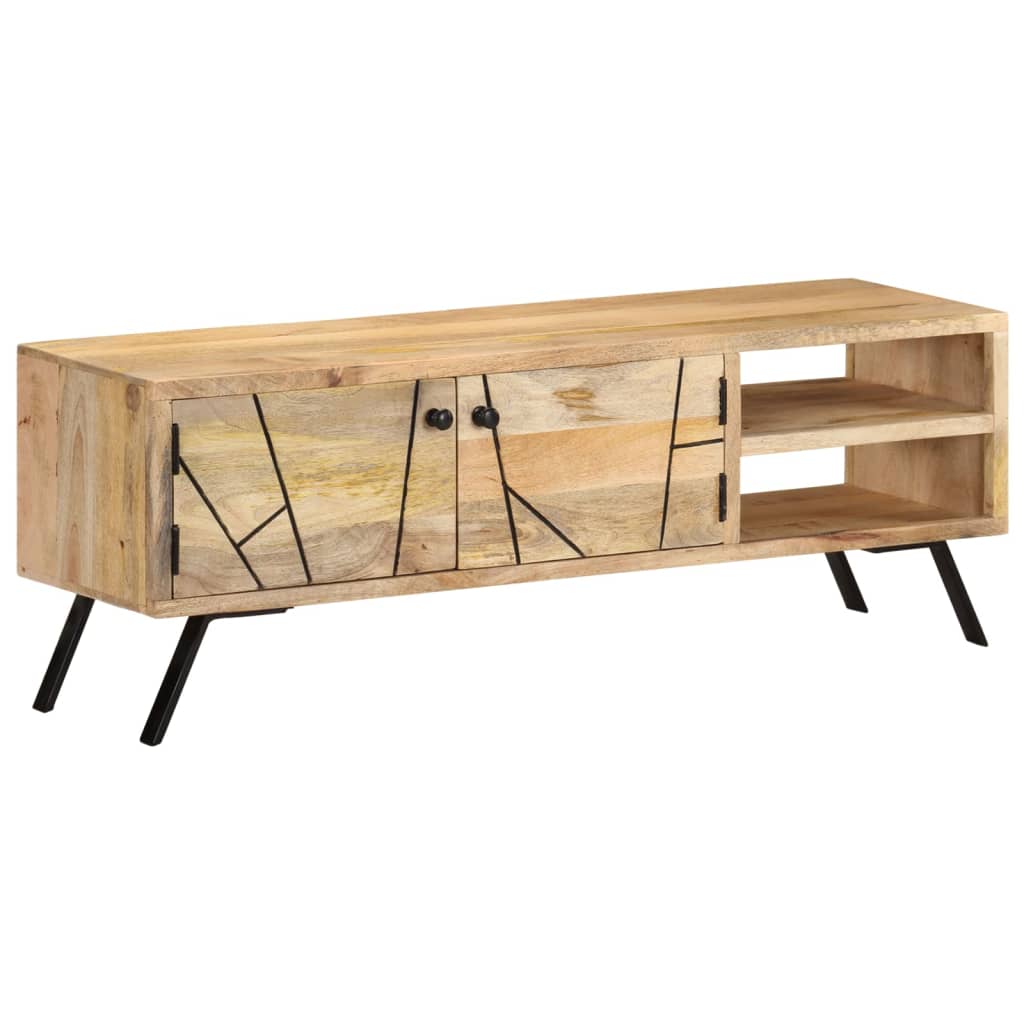 Tv-meubel 110x30x40 cm massief mangohout is nu te koop bij PeponiXL, paradijselijk wonen!