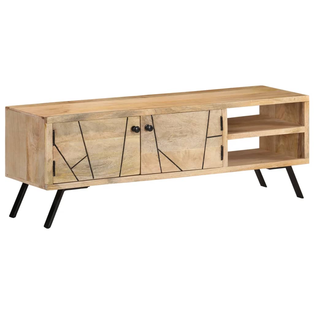 Tv-meubel 110x30x40 cm massief mangohout is nu te koop bij PeponiXL, paradijselijk wonen!