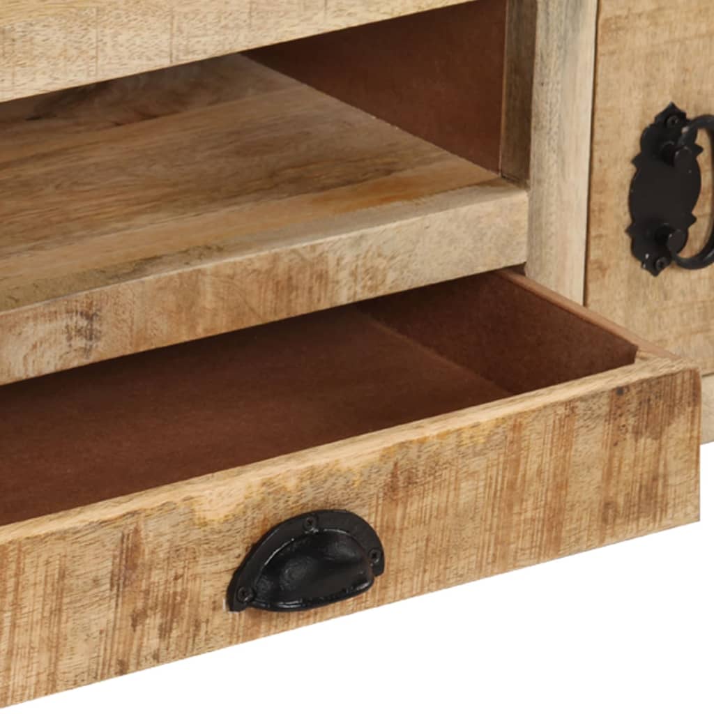 Tv-meubel met wieltjes 110x30x37 cm ruw mangohout is nu te koop bij PeponiXL, paradijselijk wonen!