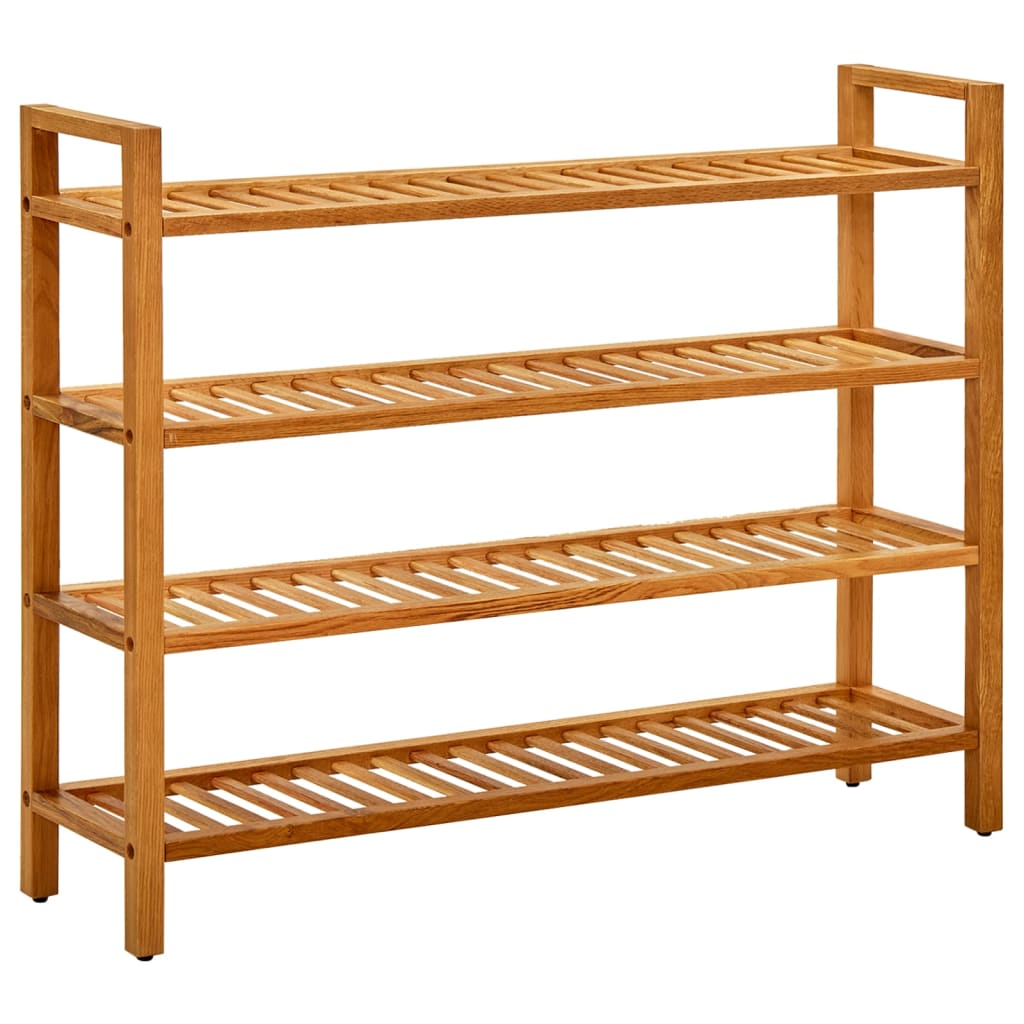 Schoenenrek met 4 schappen 100x27x80 cm massief eikenhout is nu te koop bij PeponiXL, paradijselijk wonen!