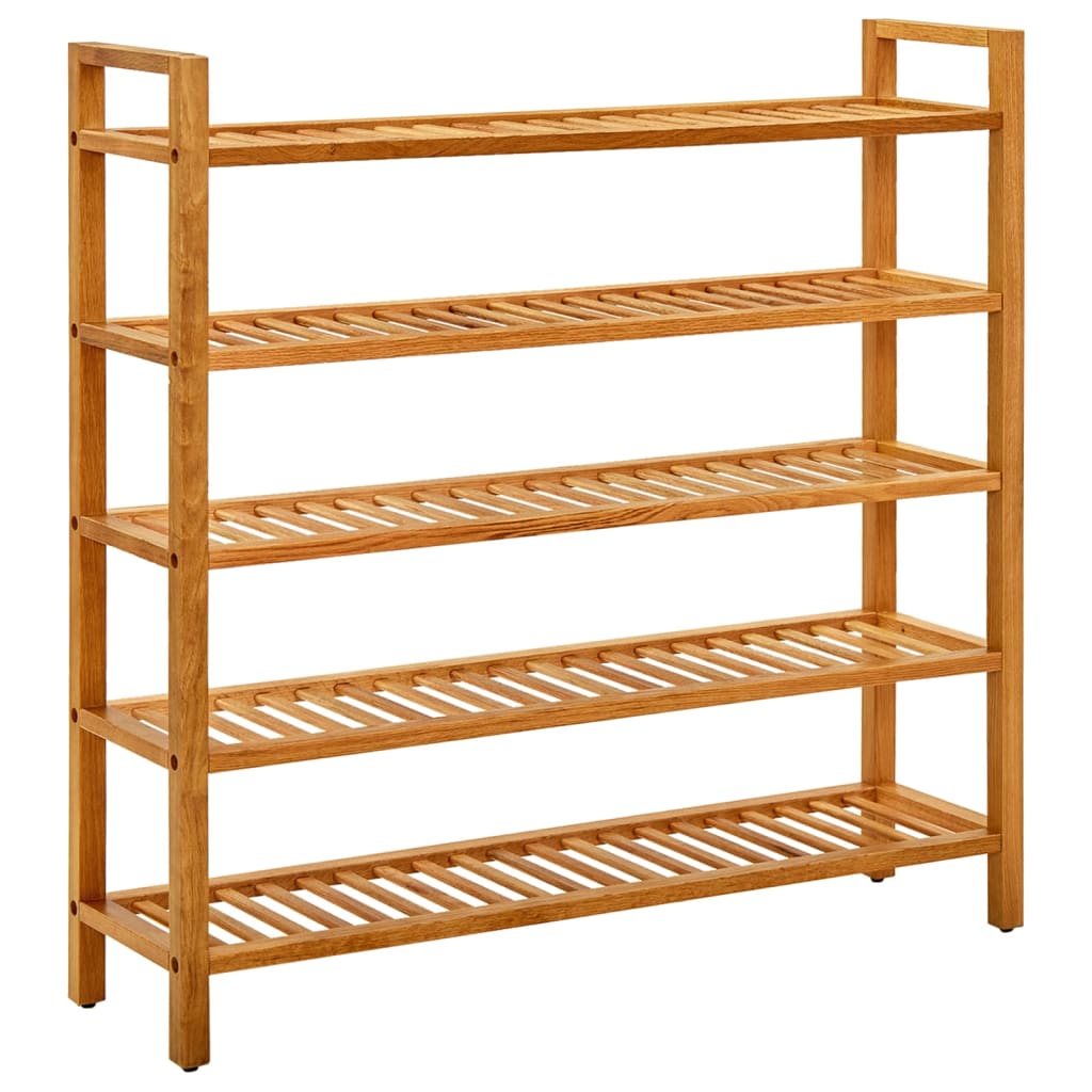 Schoenenrek met 5 schappen 100x27x100 cm massief eikenhout is nu te koop bij PeponiXL, paradijselijk wonen!