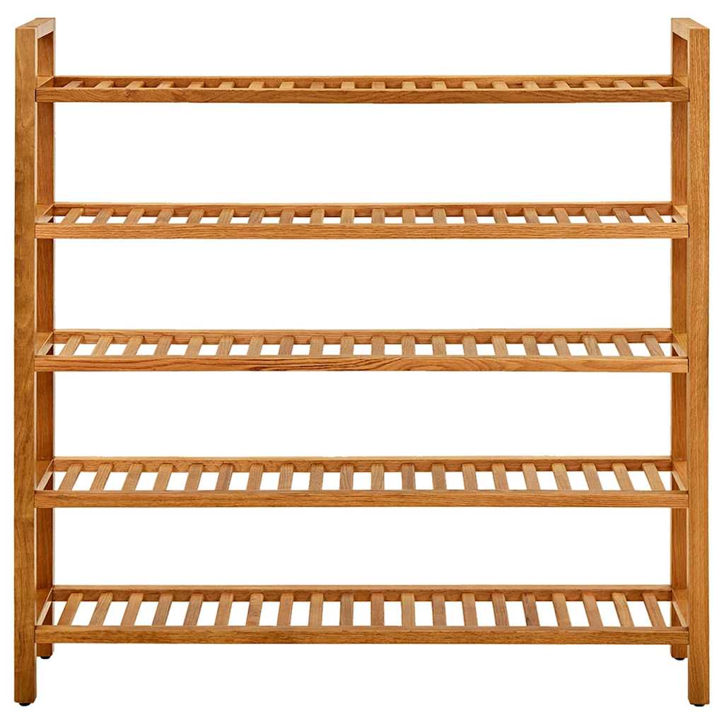 Schoenenrek met 5 schappen 100x27x100 cm massief eikenhout is nu te koop bij PeponiXL, paradijselijk wonen!