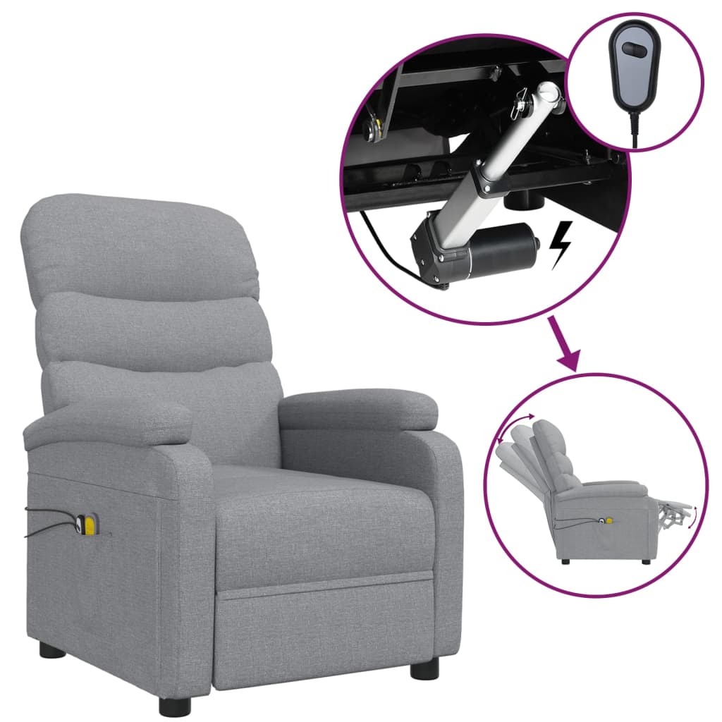 Massagestoel elektrisch stof lichtgrijs is nu te koop bij PeponiXL, paradijselijk wonen!