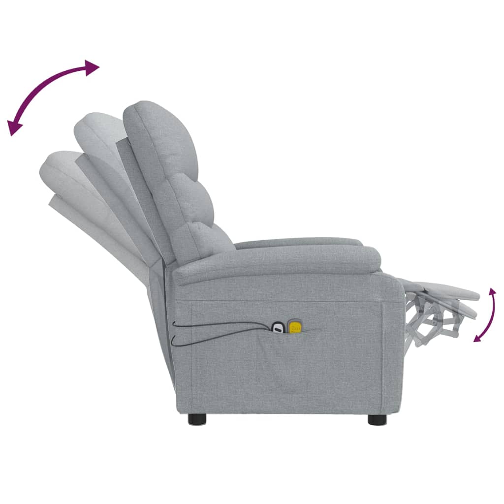 Massagestoel elektrisch stof lichtgrijs is nu te koop bij PeponiXL, paradijselijk wonen!