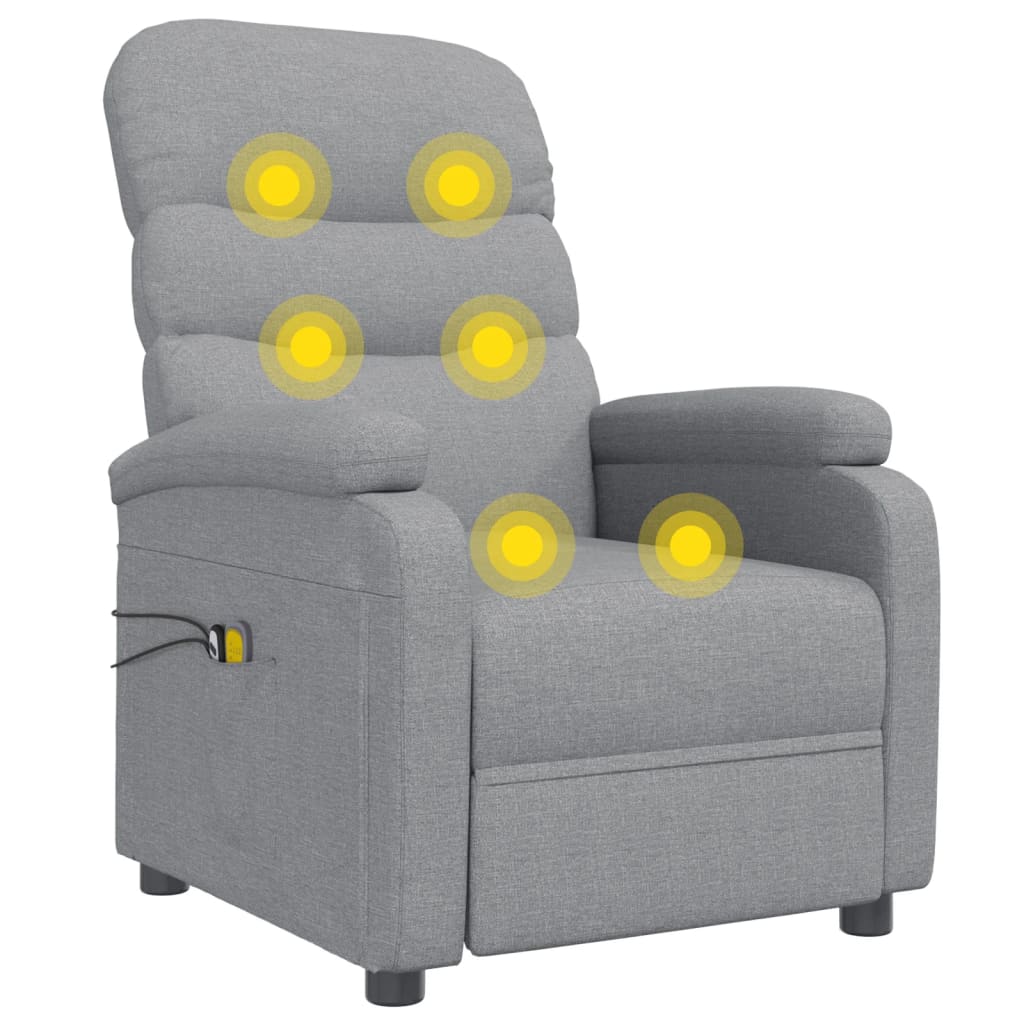 Massagestoel elektrisch stof lichtgrijs is nu te koop bij PeponiXL, paradijselijk wonen!