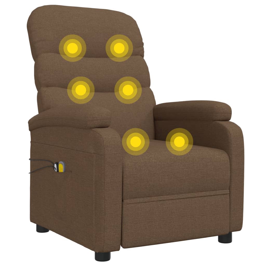 Massagestoel elektrisch verstelbaar stof bruin is nu te koop bij PeponiXL, paradijselijk wonen!