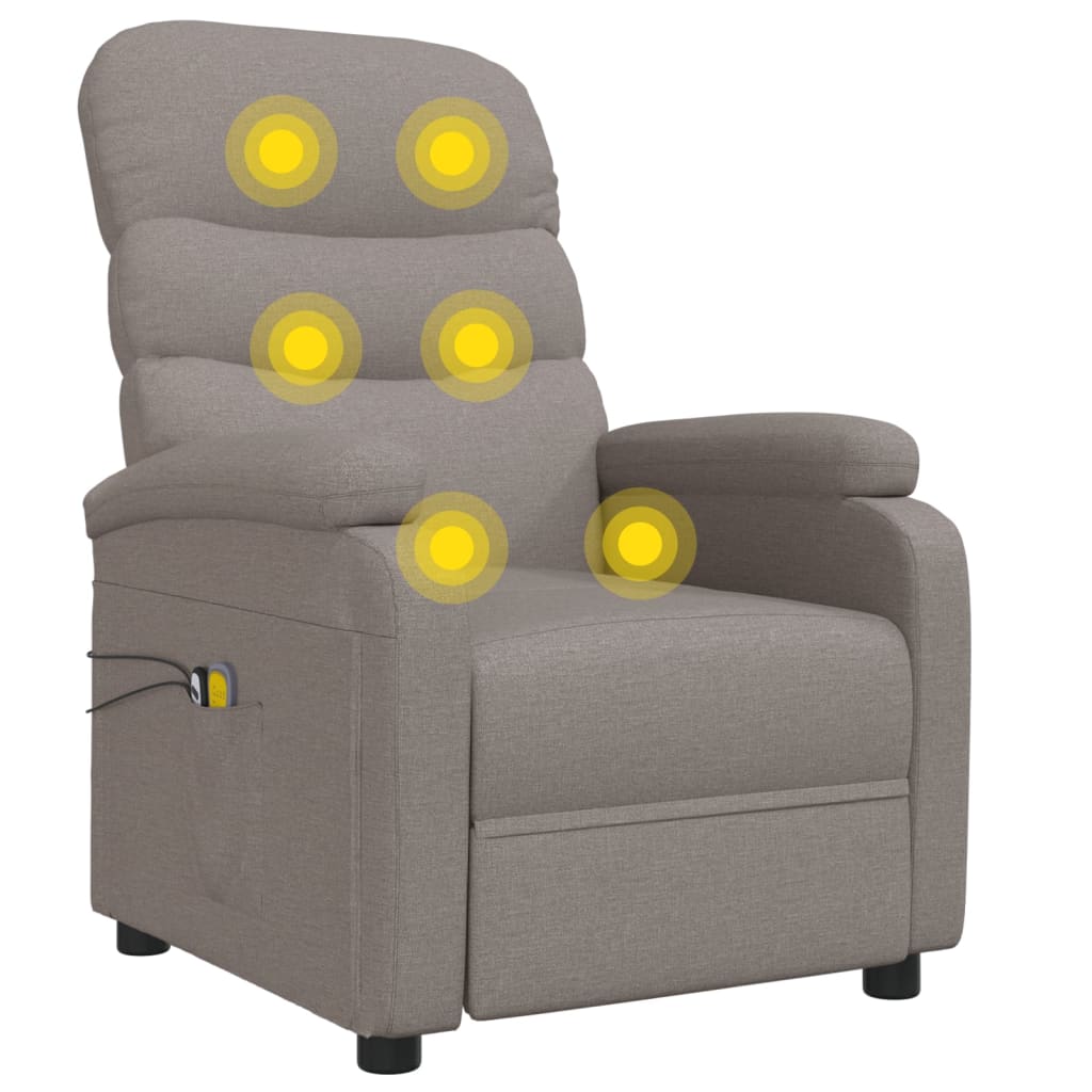 Massagestoel elektrisch stof taupe is nu te koop bij PeponiXL, paradijselijk wonen!