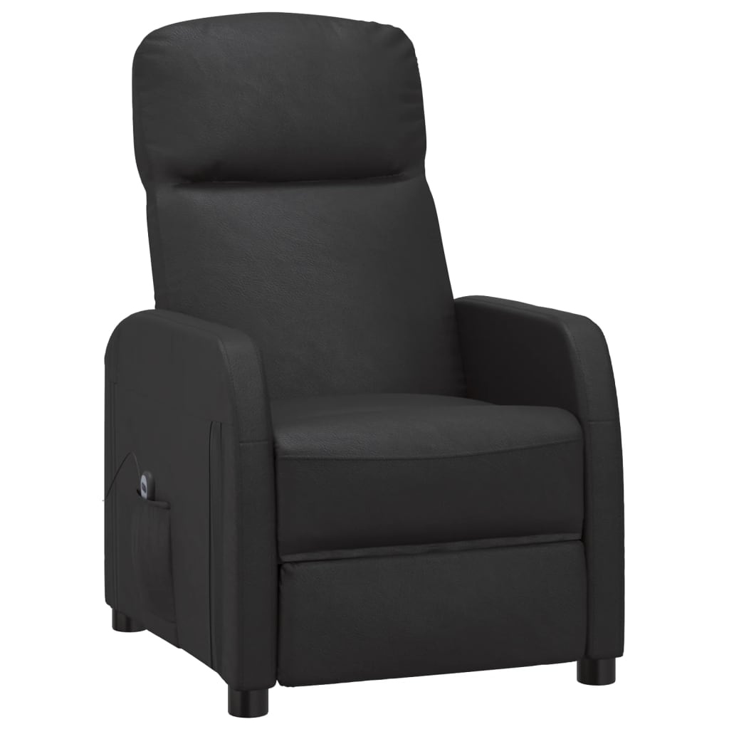Fauteuil elektrisch verstelbaar kunstleer zwart is nu te koop bij PeponiXL, paradijselijk wonen!