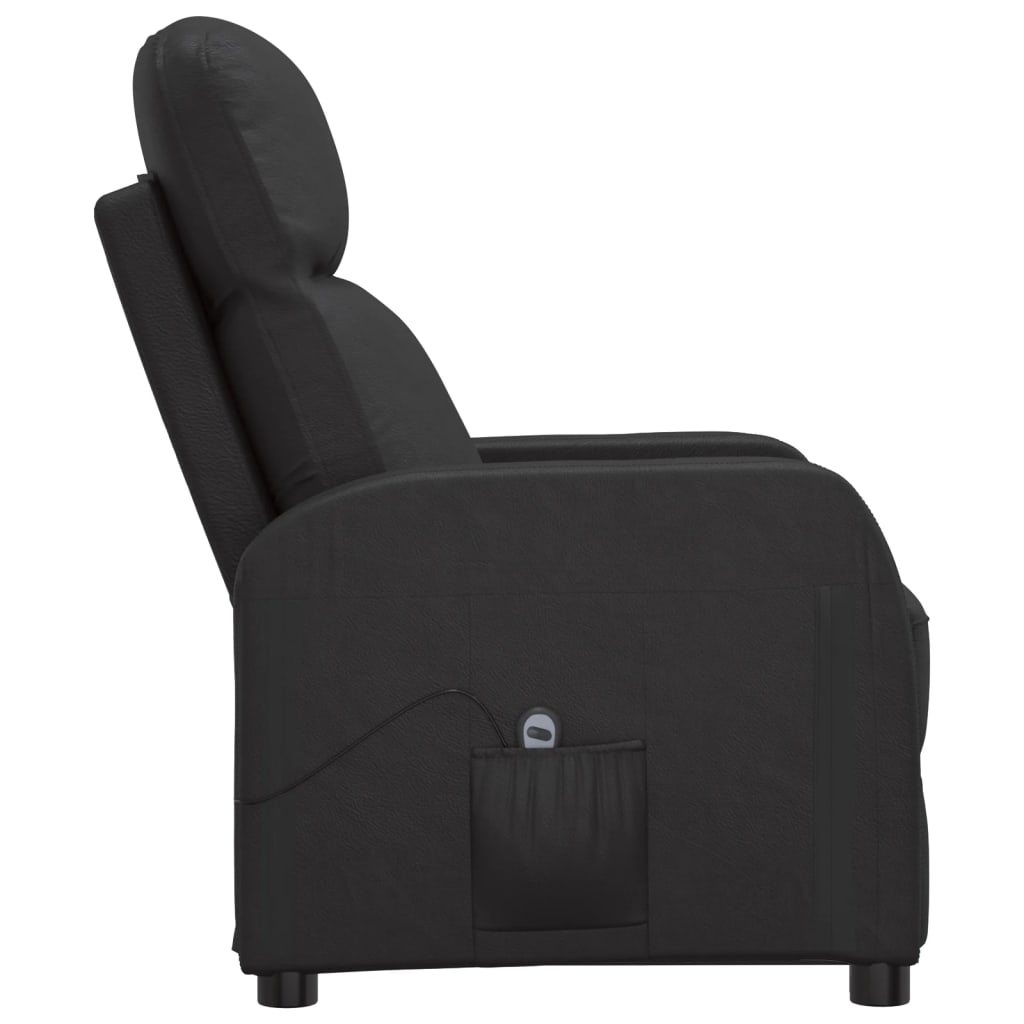 Fauteuil elektrisch verstelbaar kunstleer zwart is nu te koop bij PeponiXL, paradijselijk wonen!