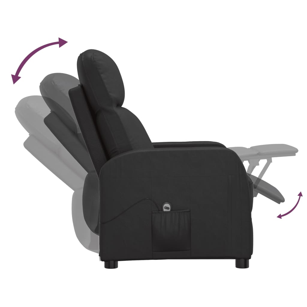 Fauteuil elektrisch verstelbaar kunstleer zwart is nu te koop bij PeponiXL, paradijselijk wonen!