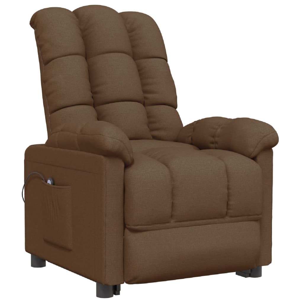 Fauteuil verstelbaar elektrisch stof bruin is nu te koop bij PeponiXL, paradijselijk wonen!