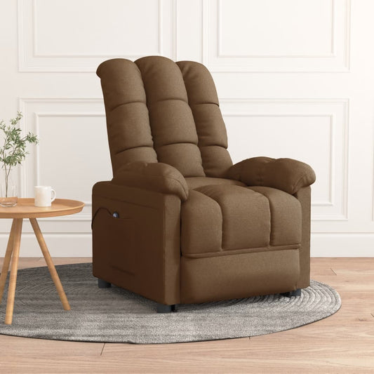 Fauteuil verstelbaar elektrisch stof bruin is nu te koop bij PeponiXL, paradijselijk wonen!