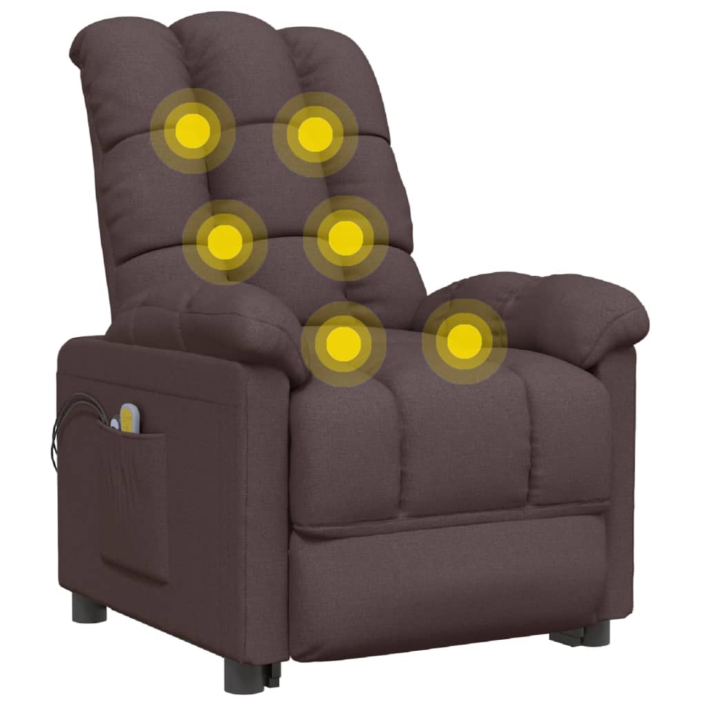 Massagestoel elektrisch verstelbaar stof donkerbruin is nu te koop bij PeponiXL, paradijselijk wonen!