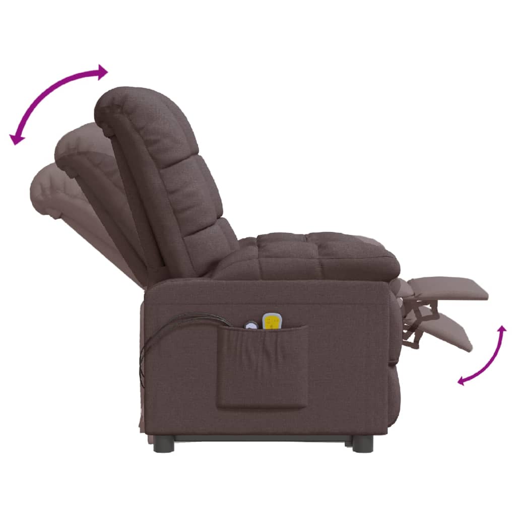 Massagestoel elektrisch verstelbaar stof donkerbruin is nu te koop bij PeponiXL, paradijselijk wonen!