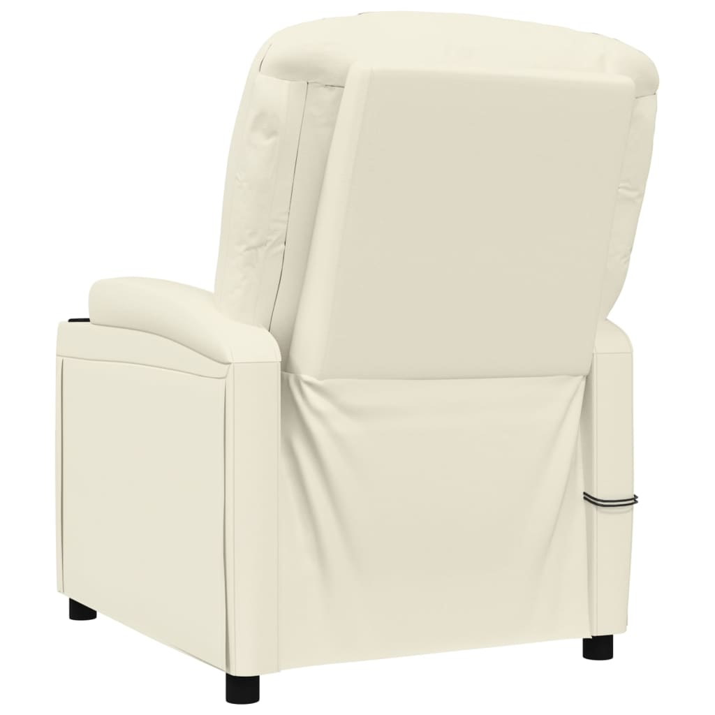 Massagestoel elektrisch kunstleer crèmewit is nu te koop bij PeponiXL, paradijselijk wonen!