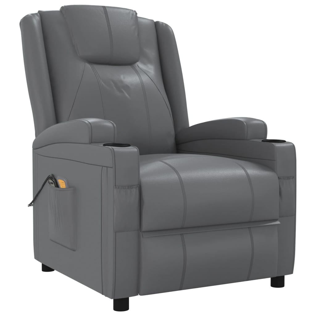 Massagestoel elektrisch kunstleer antracietkleurig is nu te koop bij PeponiXL, paradijselijk wonen!