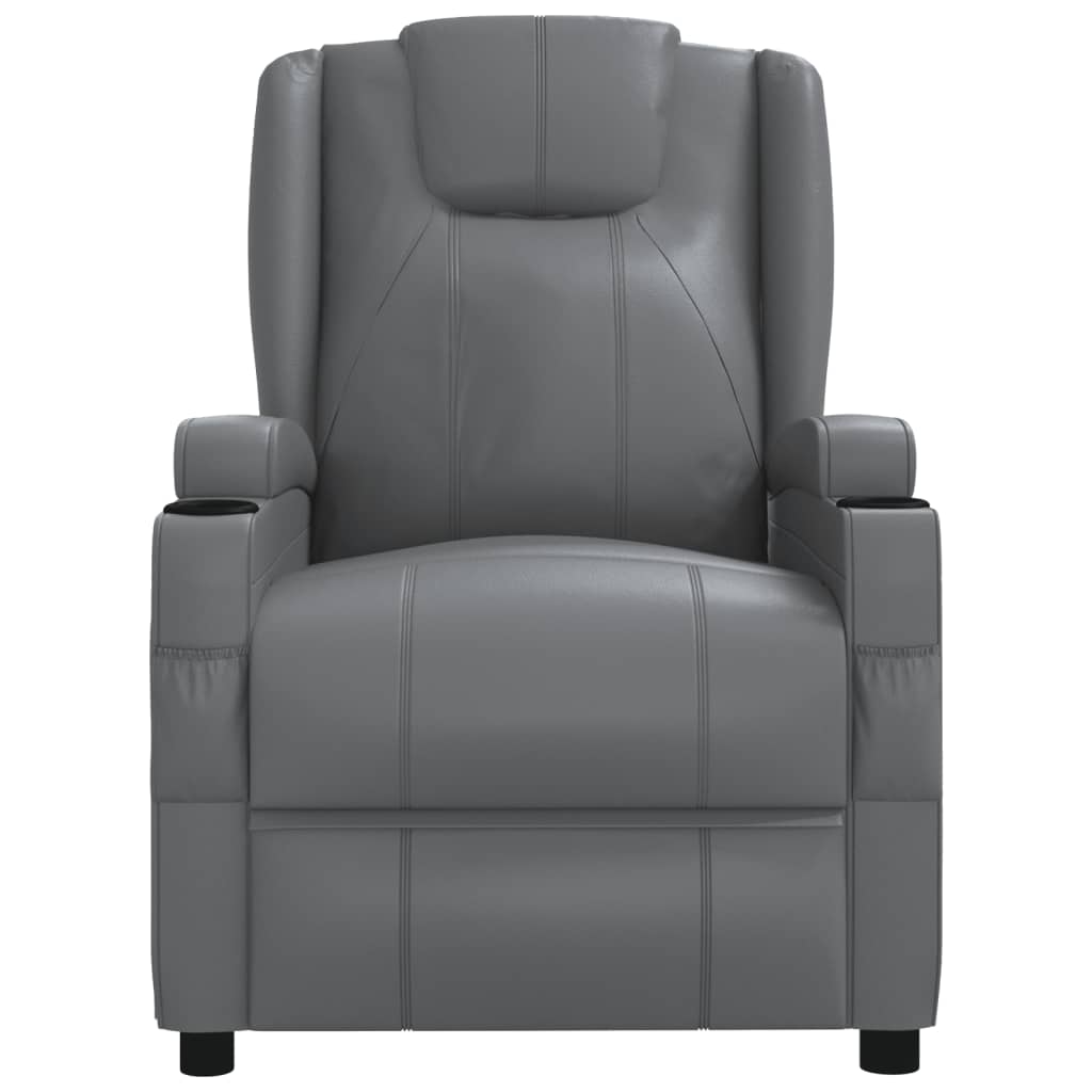 Massagestoel elektrisch kunstleer antracietkleurig is nu te koop bij PeponiXL, paradijselijk wonen!