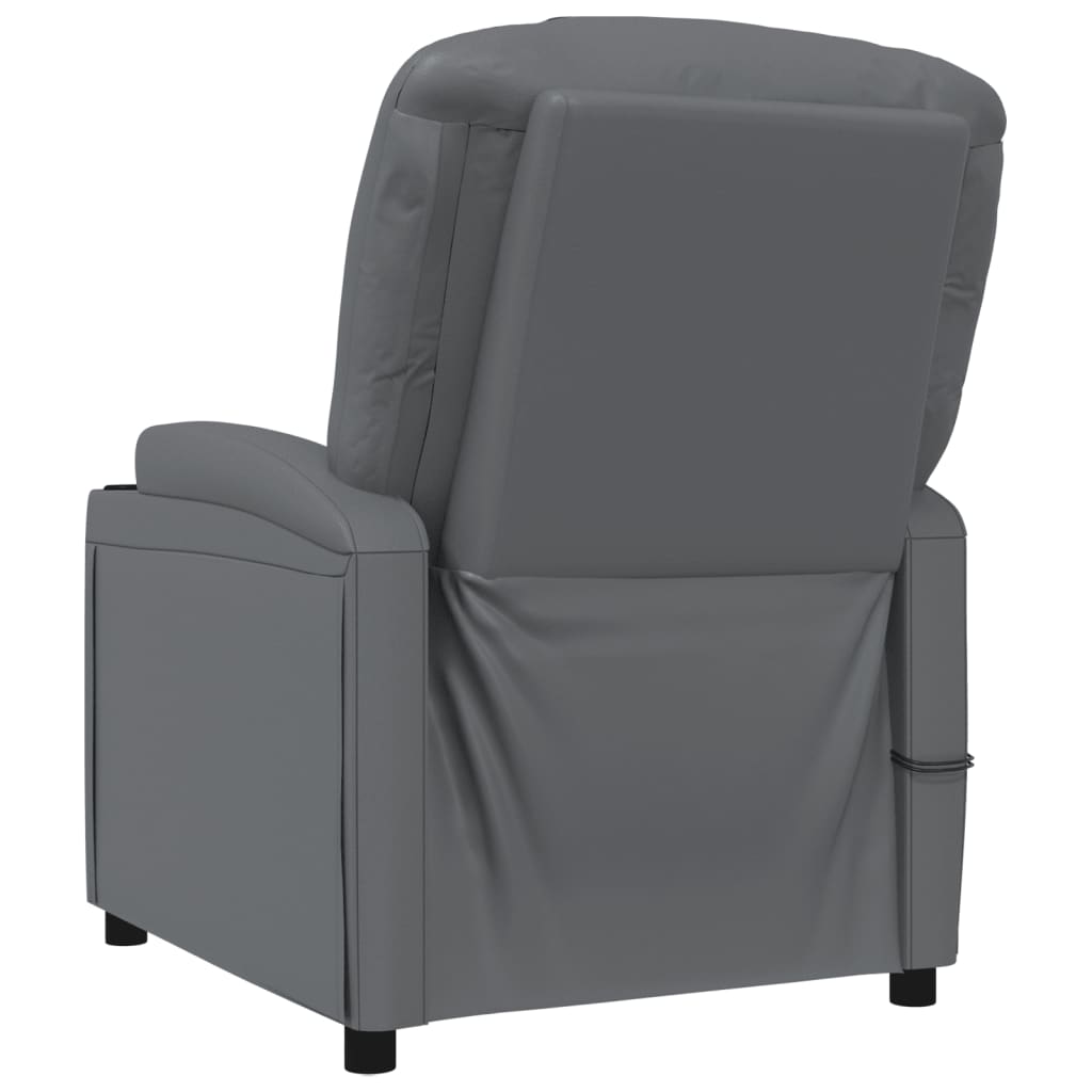 Massagestoel elektrisch kunstleer antracietkleurig is nu te koop bij PeponiXL, paradijselijk wonen!