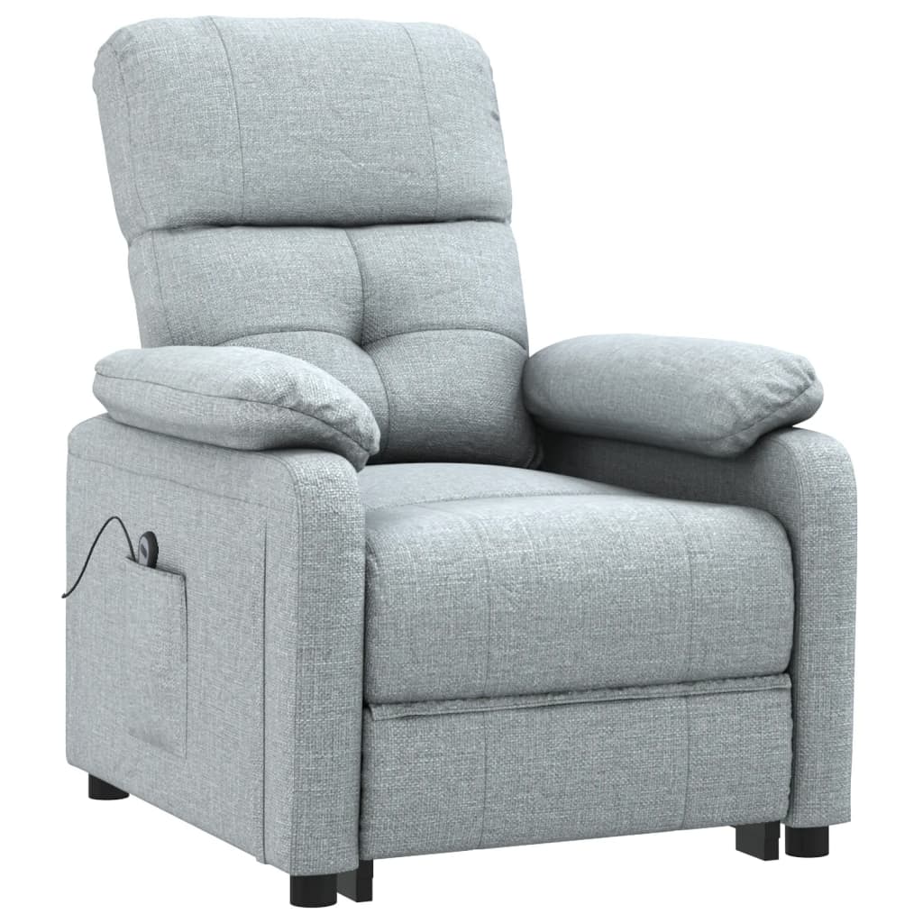 Fauteuil elektrisch verstelbaar stof lichtgrijs is nu te koop bij PeponiXL, paradijselijk wonen!