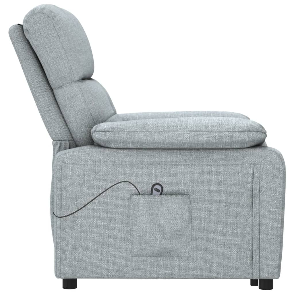 Fauteuil elektrisch verstelbaar stof lichtgrijs is nu te koop bij PeponiXL, paradijselijk wonen!