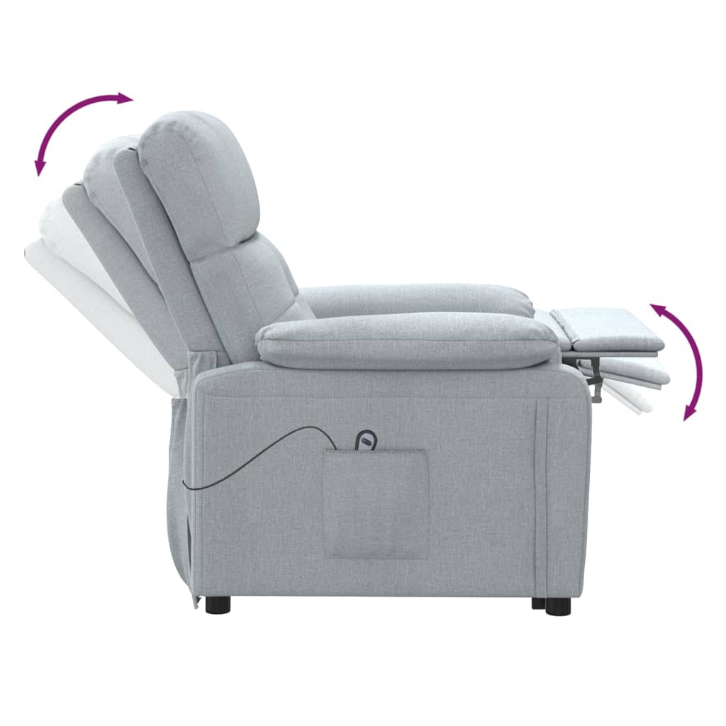 Fauteuil elektrisch verstelbaar stof lichtgrijs is nu te koop bij PeponiXL, paradijselijk wonen!