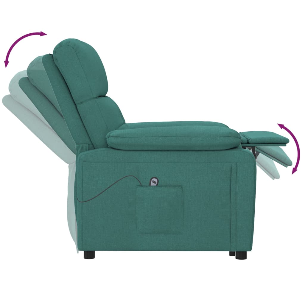 Fauteuil verstelbaar elektrisch stof donkergroen is nu te koop bij PeponiXL, paradijselijk wonen!