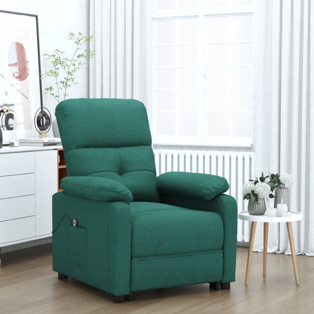 Fauteuil verstelbaar elektrisch stof donkergroen is nu te koop bij PeponiXL, paradijselijk wonen!