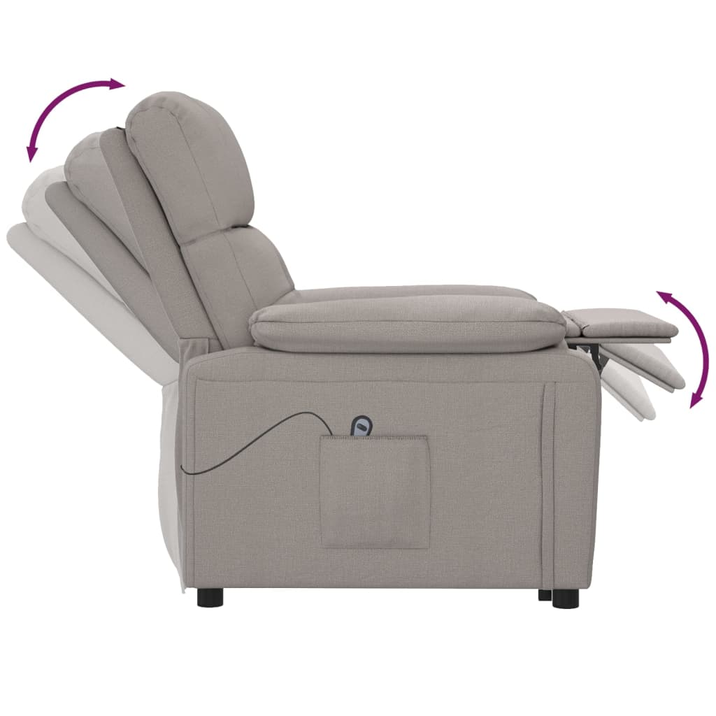 Fauteuil verstelbaar elektrisch stof taupe is nu te koop bij PeponiXL, paradijselijk wonen!