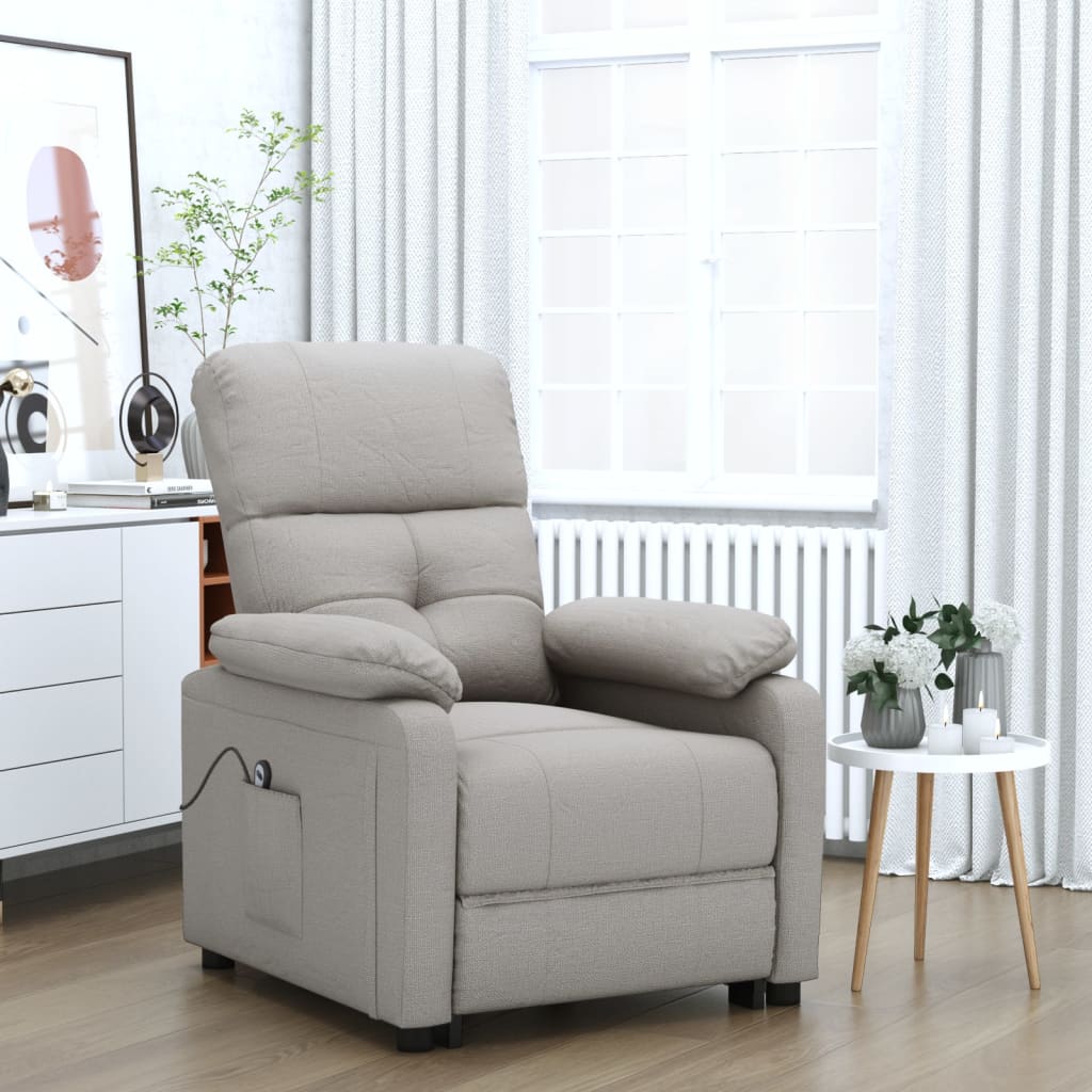 Fauteuil verstelbaar elektrisch stof taupe is nu te koop bij PeponiXL, paradijselijk wonen!