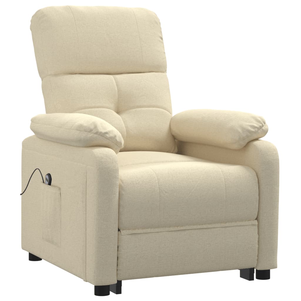 Fauteuil verstelbaar elektrisch stof crèmekleurig is nu te koop bij PeponiXL, paradijselijk wonen!