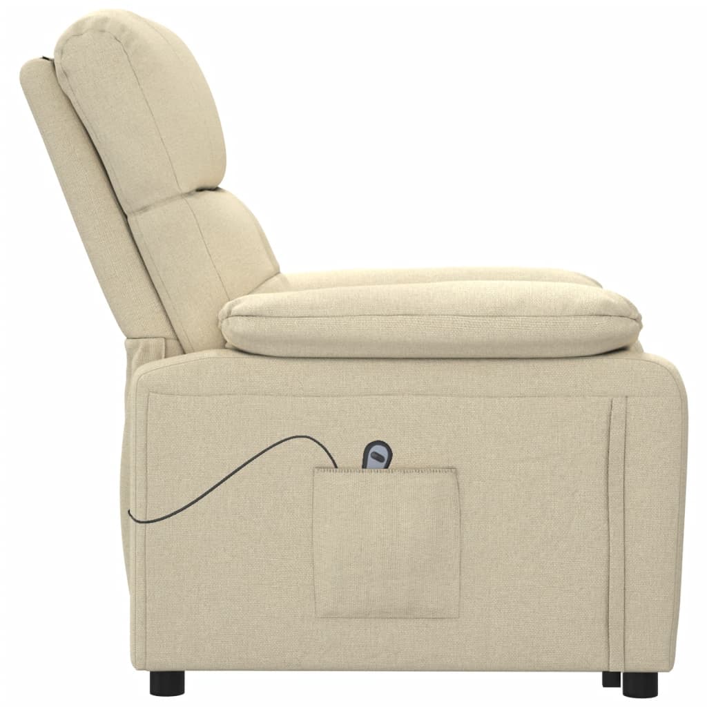 Fauteuil verstelbaar elektrisch stof crèmekleurig is nu te koop bij PeponiXL, paradijselijk wonen!